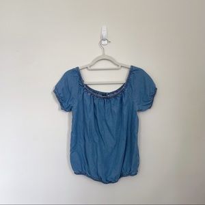 Express Denim-Style Top, Size XS